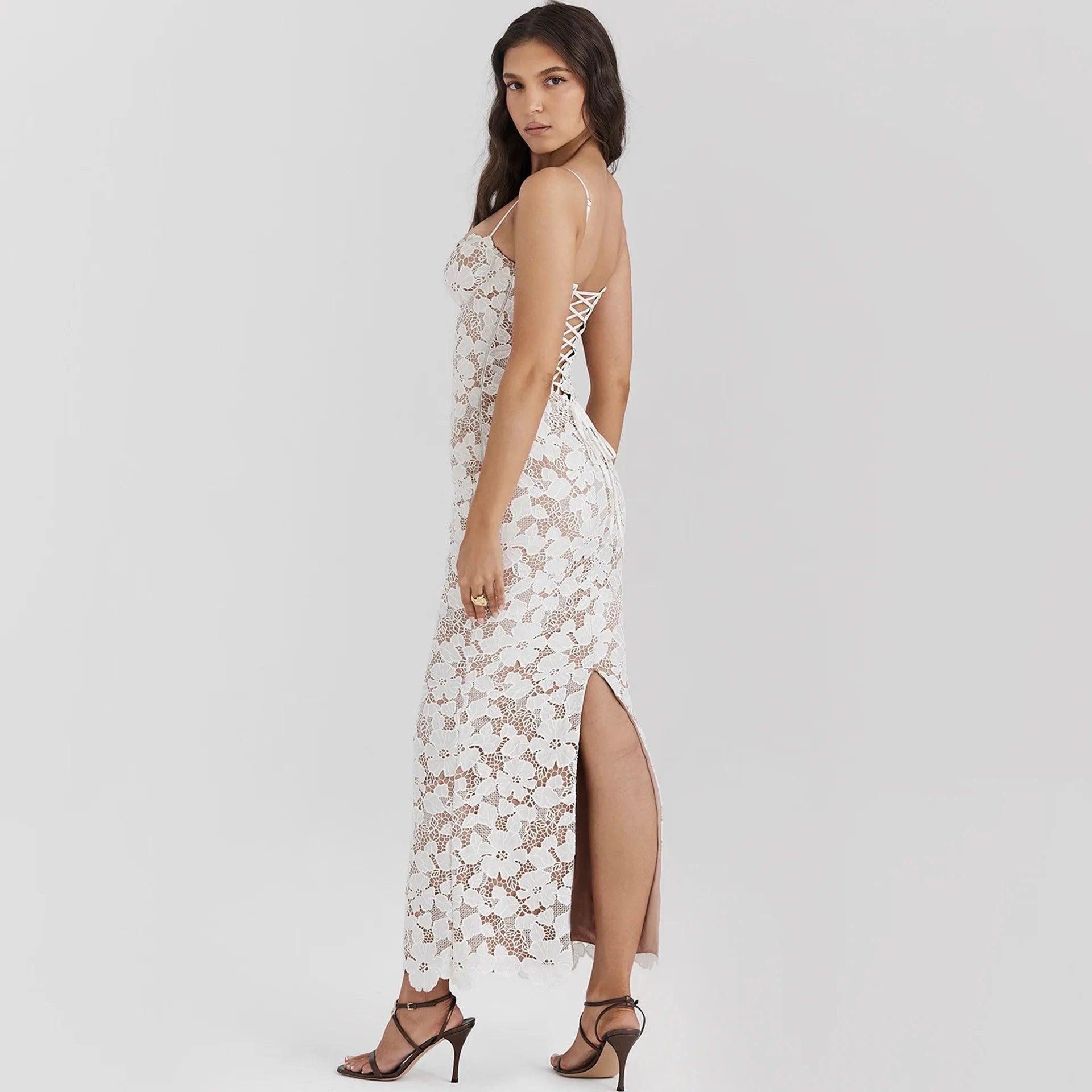 MALLORY LACE UP MAXI DRESS - Image 8