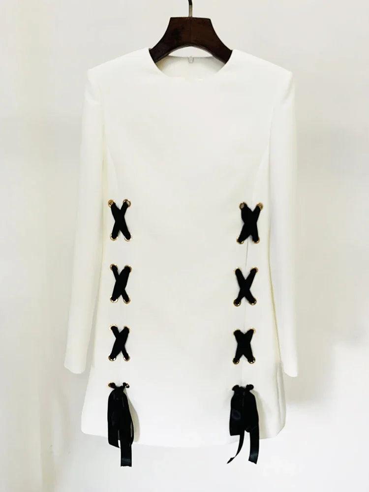 FRANCES RIBBONS LACING UP GREEN DRESS - Image 2