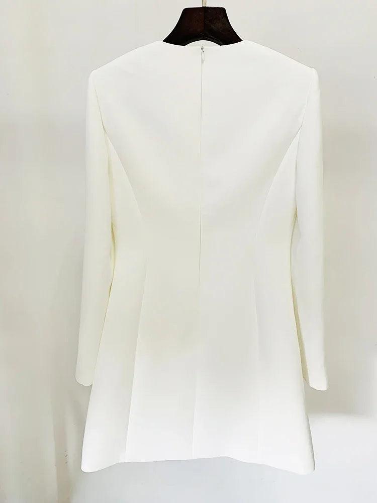 FRANCES RIBBONS LACING UP WHITE DRESS - Image 4