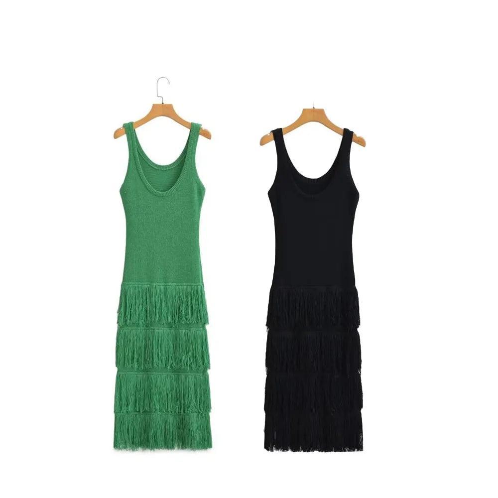 KATE FRINGE DETAIL KNITTED DRESS - Image 4