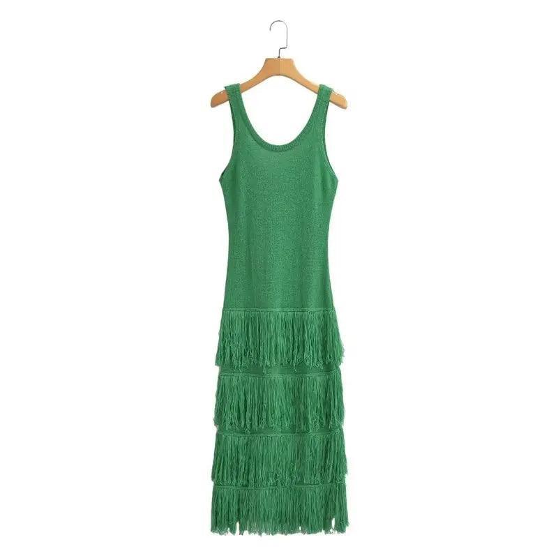 KATE FRINGE DETAIL KNITTED DRESS - Image 6