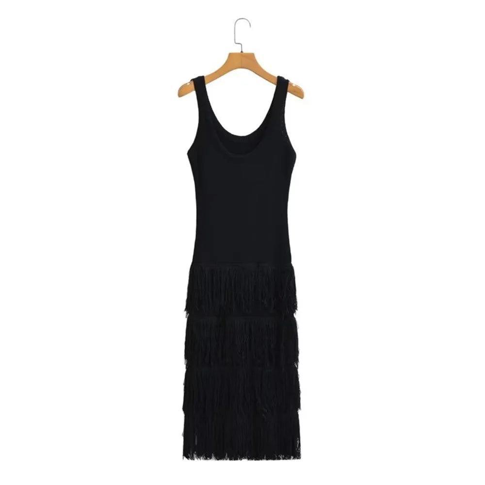 KATE FRINGE DETAIL KNITTED DRESS - Image 3