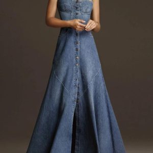 LINDSEY DENIM MAXI SUNDRESS